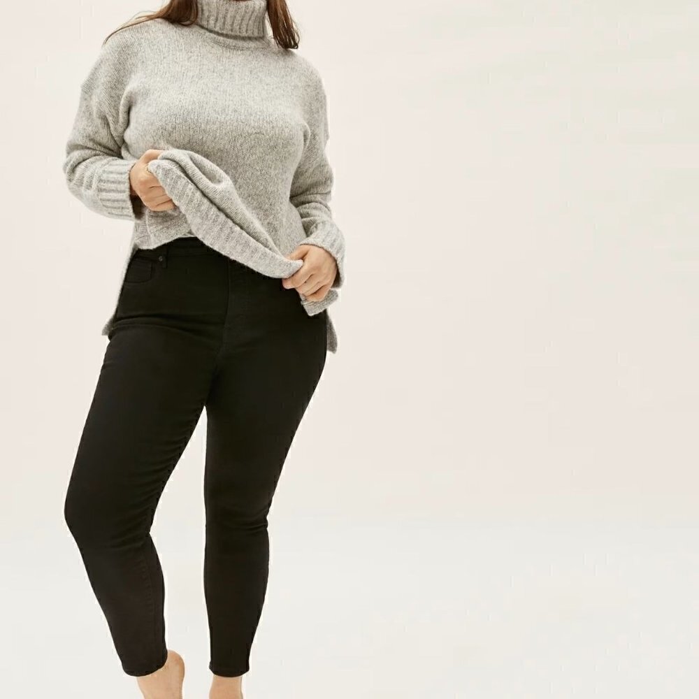 NWT Everlane The Curvy High Rise Black Skinny Jean - Size 28